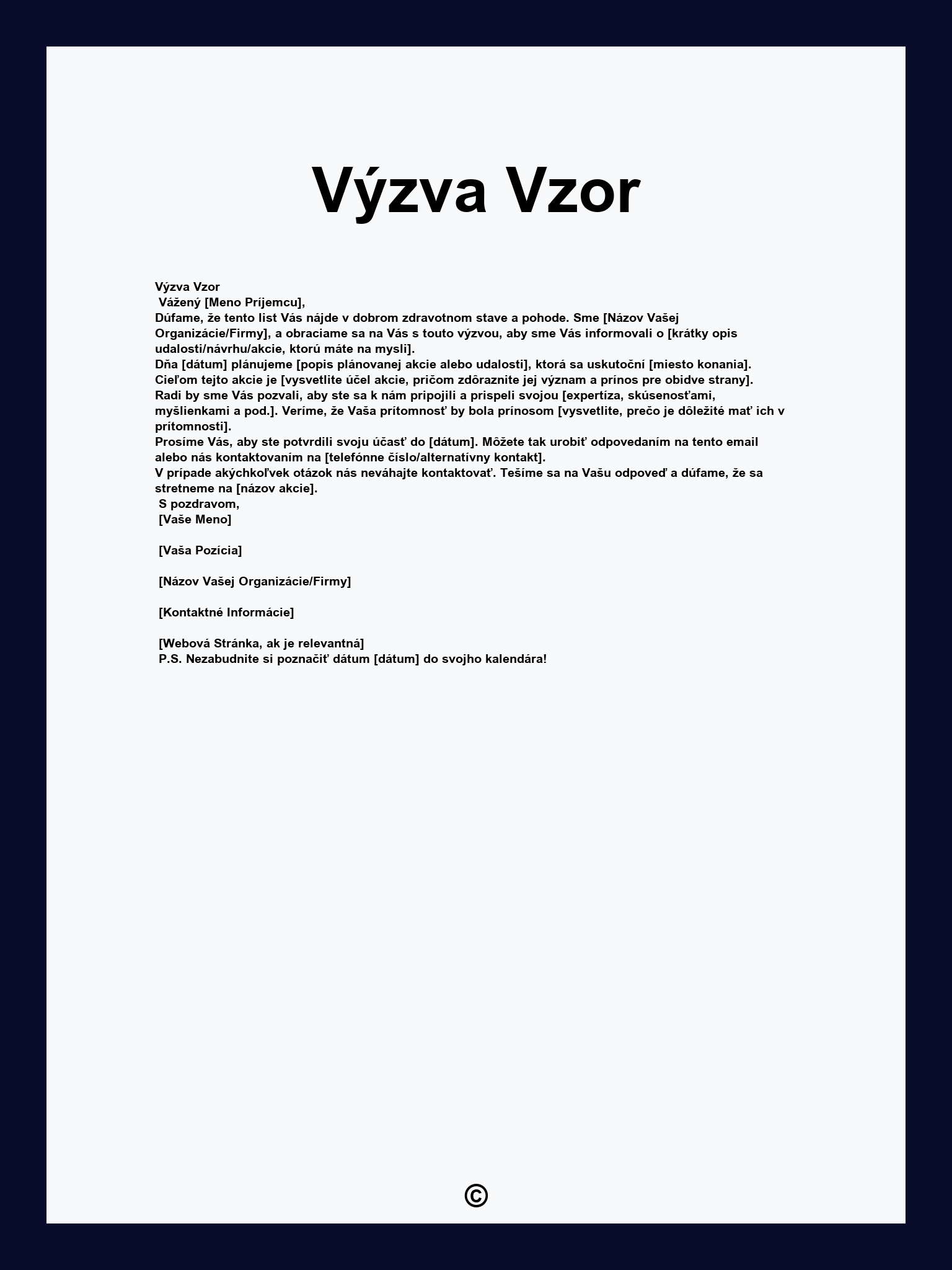 Výzva Vzor